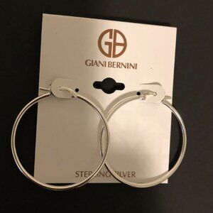 Giani Bernini Sterling Silver Hoop Earrings Women New 40MM